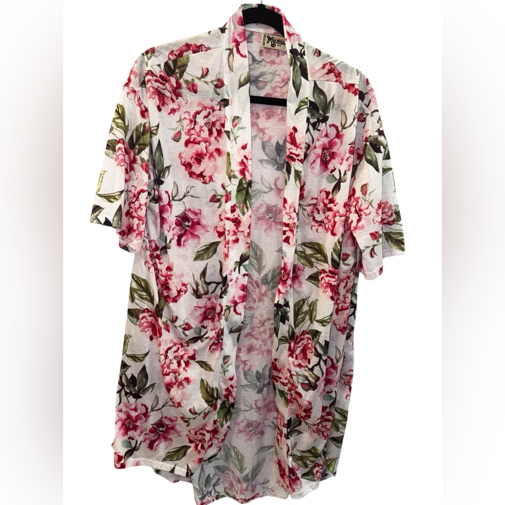 Show Me Your Mumu Pink Floral Open Robe Or Kimono